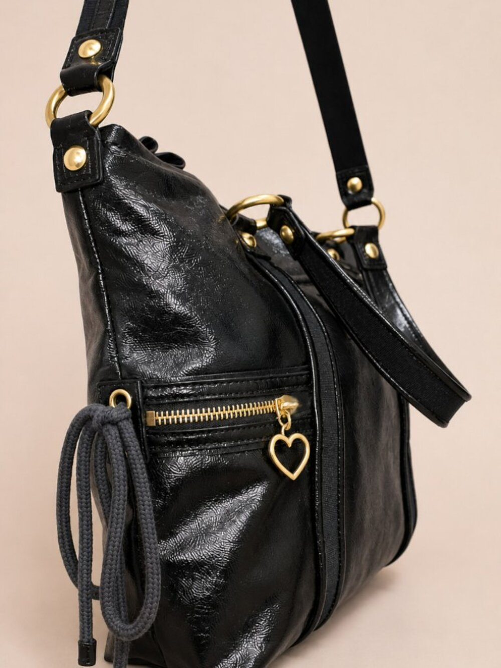 COACH Poppy Daisy Liquid Gloss Tote Black Glam Shoulder Bag w/ COA - Picture 5 of 14